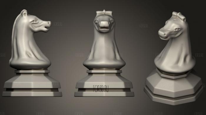 Рыцарская шахматная монета 3d stl модель для ЧПУ
